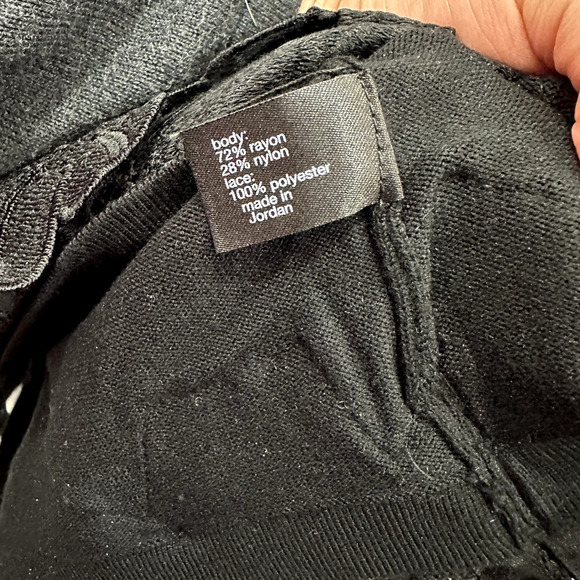 Lane Bryant Sweater Womens 18 Black Floral Embroidered Crochet‎ Whimsigoth Boho - Picture 6 of 6